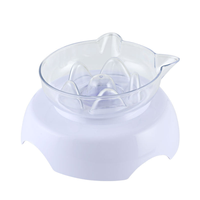 KFX-2119613 Transparent Plastic Cat Bowl with Oblique Mouth Design for Cervical Spine Protection