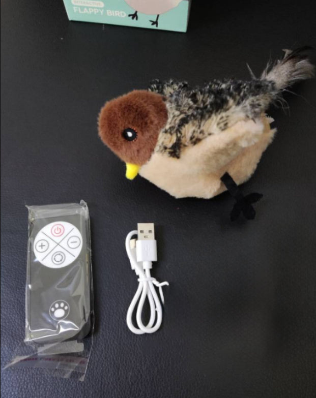 KFX-2120253 Interactive Plush Bird and Mouse Electric Teasing Toy for Cats