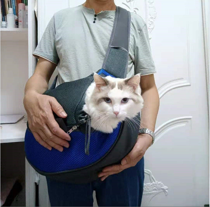 KFX-2121661 Portable Pet Messenger Bag for Small Dogs and Cats - Eco-Friendly with Breathable Mesh & Waterproof Design