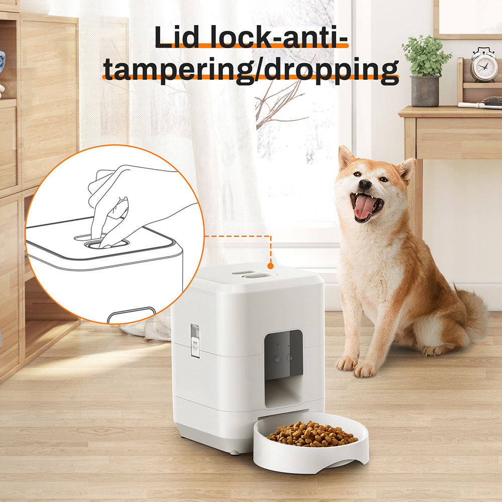 KFX-2123197 2L WiFi Pet Feeder for Dogs and Cats with Timer - White and Black Options