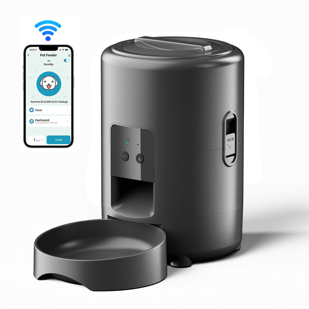 KFX-2123197 2L WiFi Pet Feeder for Dogs and Cats with Timer - White and Black Options