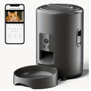 KFX-2123197 2L WiFi Pet Feeder for Dogs and Cats with Timer - White and Black Options