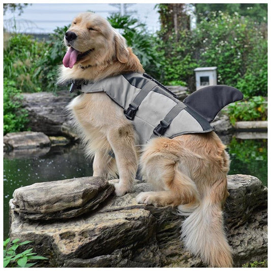 KFX-2123581 Pet Life Jacket for Dogs - Shark and Mermaid Summer Swimming Vest, Lightweight and Quick-Drying Safety Suit