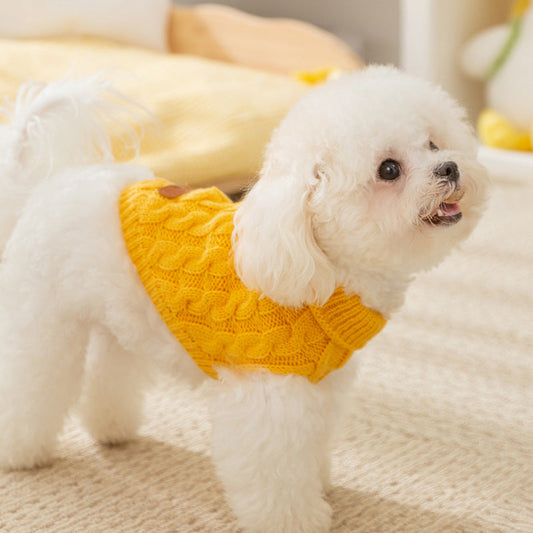 KFX-2123965 Twisted Knitted Sweater for Dogs - Autumn/Winter Collection in Various Colors and Sizes