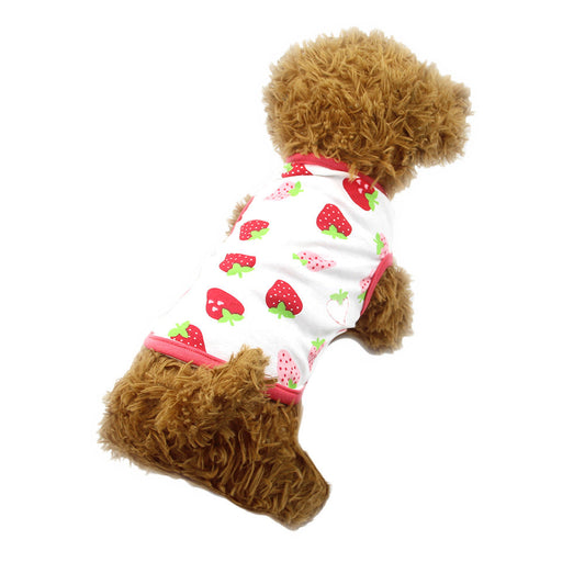 KFX-2124989 Candy-Colored Thin Cotton Printed Vest for Pets - Various Fun Designs and Sizes