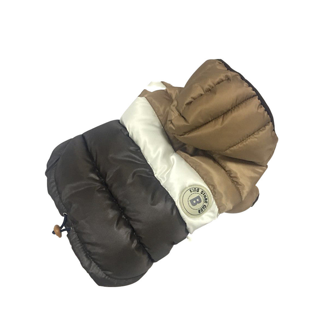 KFX-2125757 Waterproof Hooded Down Padded Jacket for Two-Legged Puppies in Brown, Pink, Navy Blue