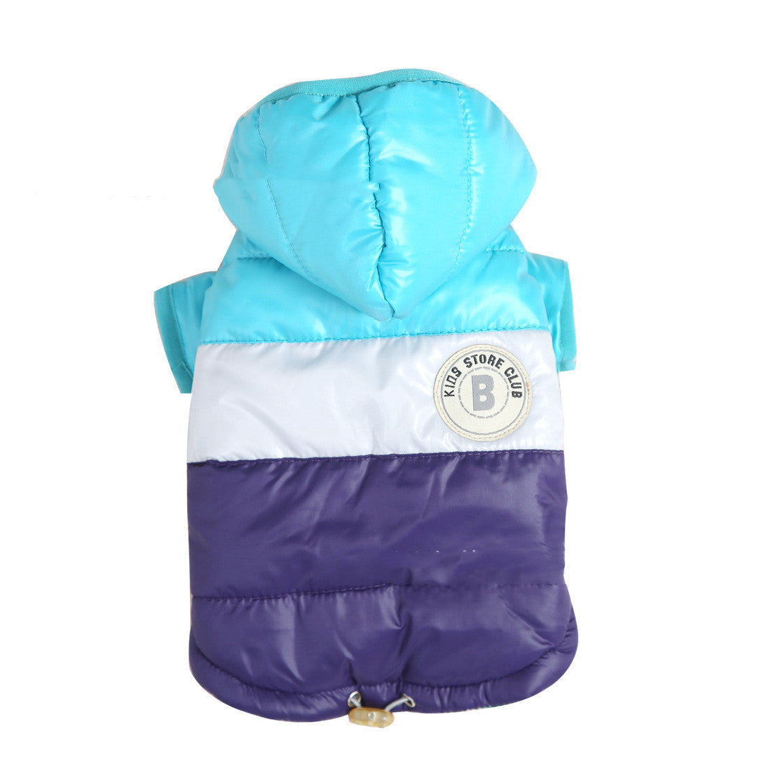 KFX-2125757 Waterproof Hooded Down Padded Jacket for Two-Legged Puppies in Brown, Pink, Navy Blue