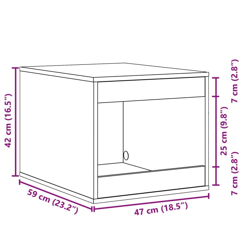 KFX-2128445 Cozy Cat Litter Box in Sonoma Oak Finish with Hidden Design, Engineered Wood, 47x59x42 cm