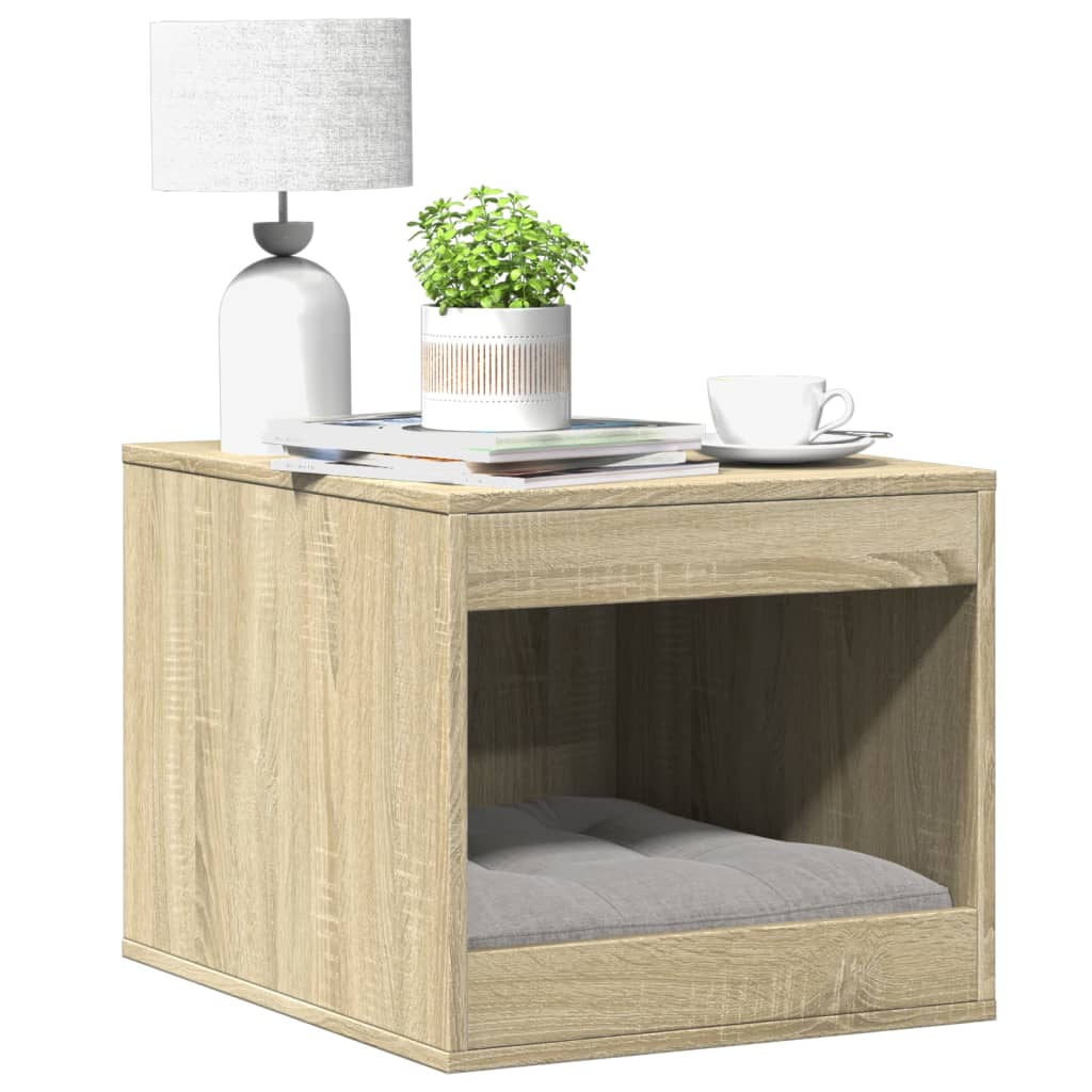 KFX-2128445 Cozy Cat Litter Box in Sonoma Oak Finish with Hidden Design, Engineered Wood, 47x59x42 cm