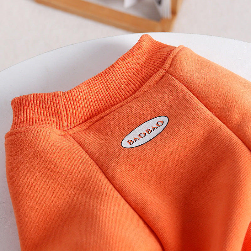 KFX-2129597 Stylish Winter Padded Four-Legged Dog Coat in Orange Cotton