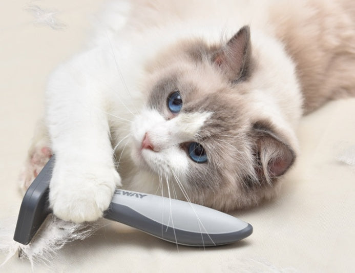 KFX-2130749 Portable Plastic Pet Comb for Cats and Dogs, Ideal for Grooming and De-shedding