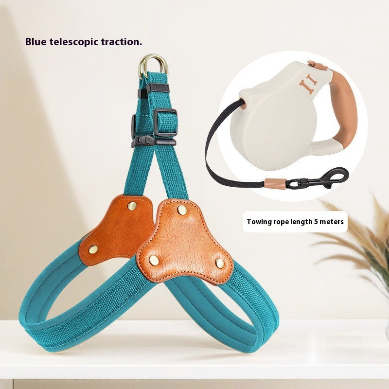 KFX-2134717 Small Dog Breast Collar and Leash Set for Bichon and Other Pets