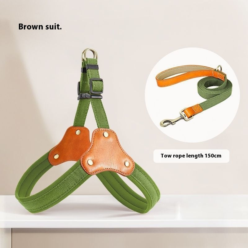 KFX-2134717 Small Dog Breast Collar and Leash Set for Bichon and Other Pets