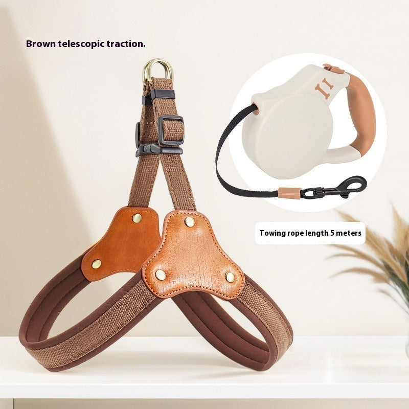 KFX-2134717 Small Dog Breast Collar and Leash Set for Bichon and Other Pets