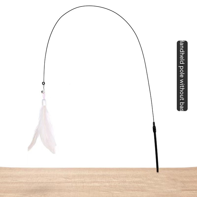 KFX-2135741 Suction Cup Cat Toy with Bell and Feather Wand in Various Colors