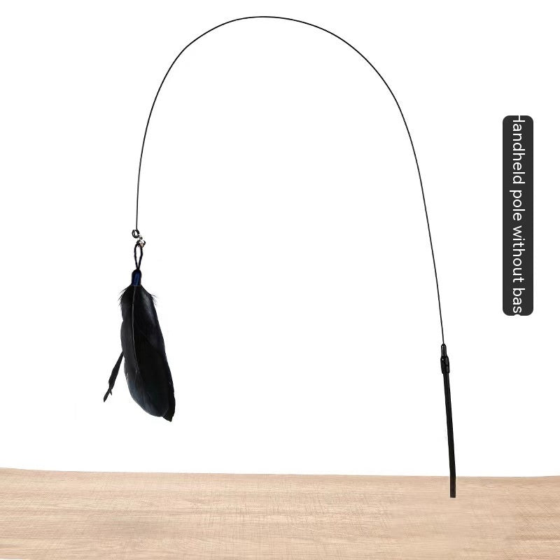 KFX-2135741 Suction Cup Cat Toy with Bell and Feather Wand in Various Colors
