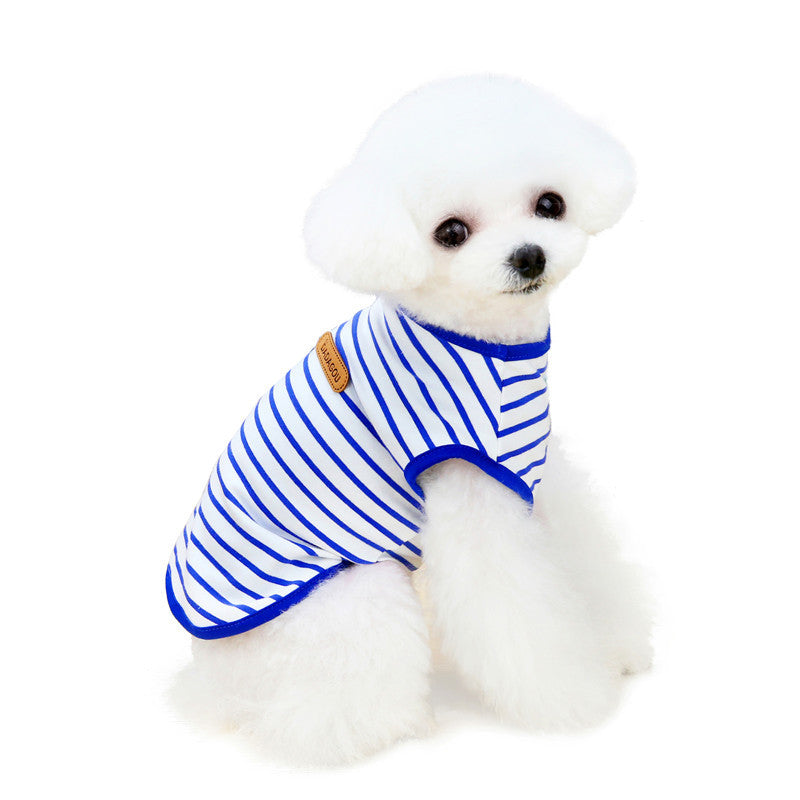 KFX-2138685 Casual Striped Vest for Pets - Lightweight Cotton with Multiple Color Options