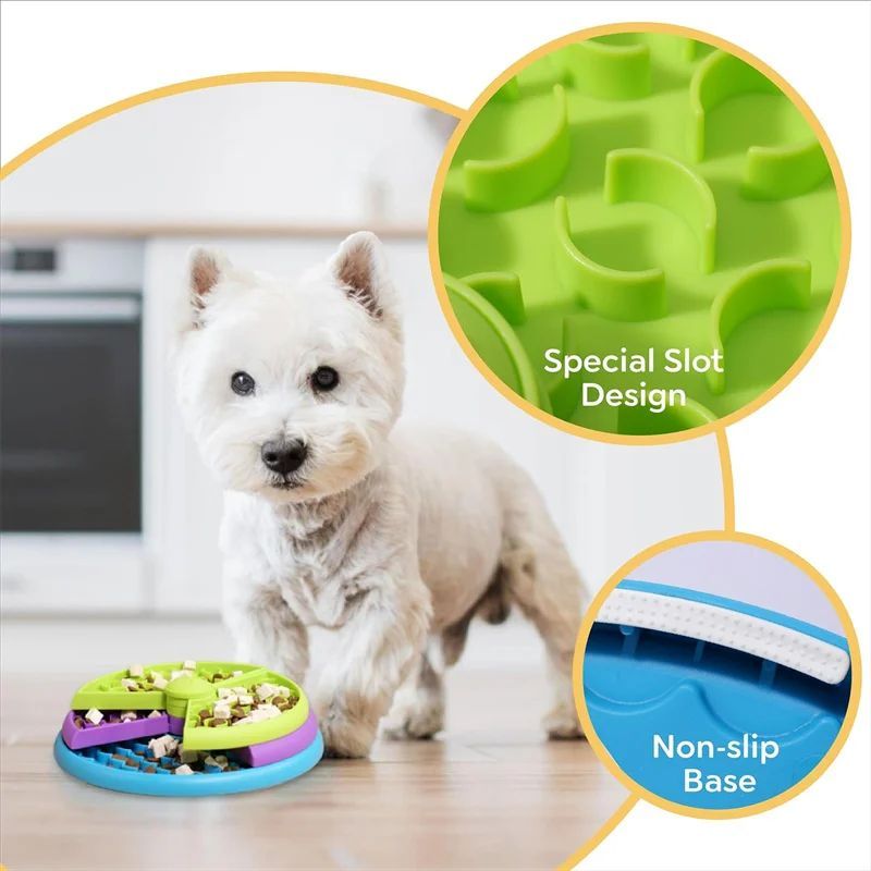 KFX-2140861 Three-Layer Interactive Slow Feeder Bowl for Dogs - Anti-Choking Non-Slip Design