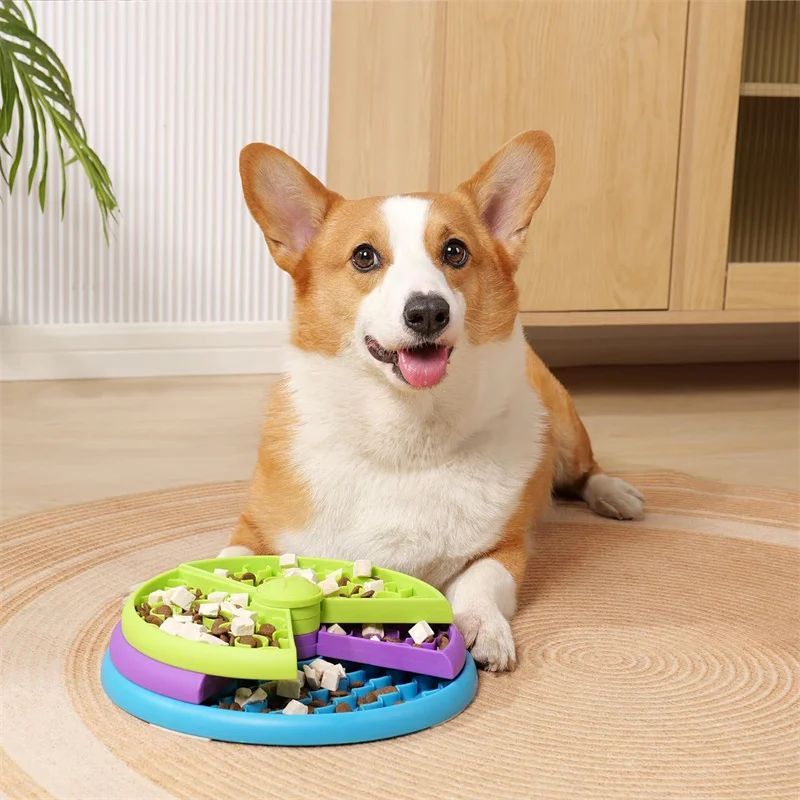 KFX-2140861 Three-Layer Interactive Slow Feeder Bowl for Dogs - Anti-Choking Non-Slip Design