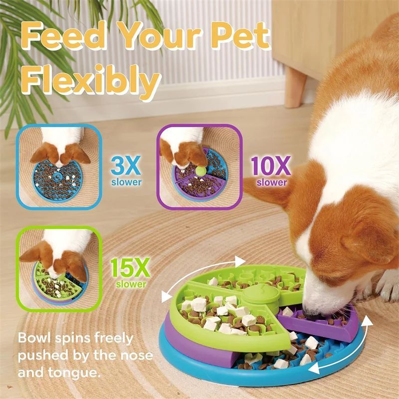 KFX-2140861 Three-Layer Interactive Slow Feeder Bowl for Dogs - Anti-Choking Non-Slip Design