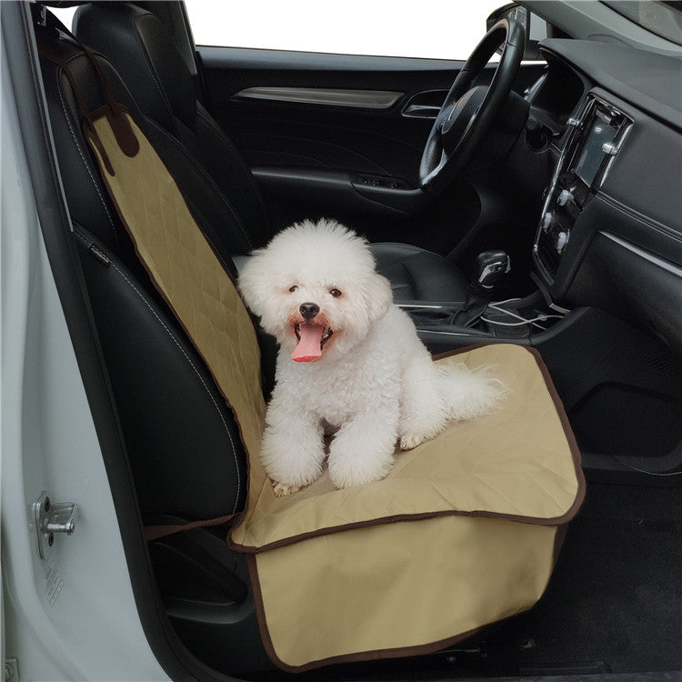 KFX-2142909 Quilted Cotton Front Seat Cover Protector for Pets - Waterproof Car Seat Cushion, Universal Fit