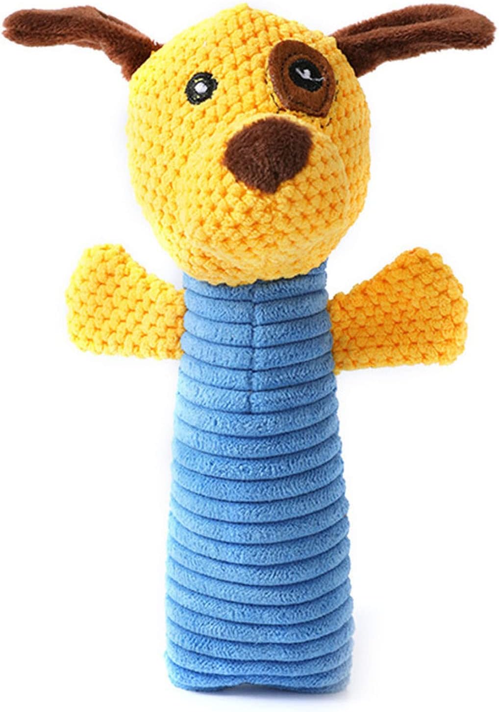 KFX-2143933 Durable Dog Squeaky Chew Toy - Soft Plush Stuffed Animal for Dental Care and Teeth Cleaning