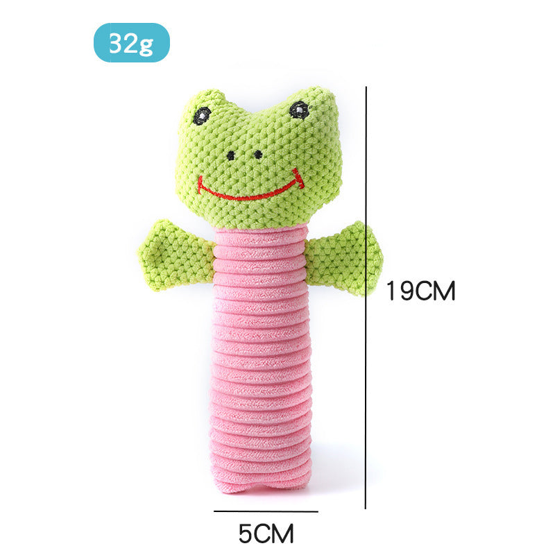 KFX-2143933 Durable Dog Squeaky Chew Toy - Soft Plush Stuffed Animal for Dental Care and Teeth Cleaning
