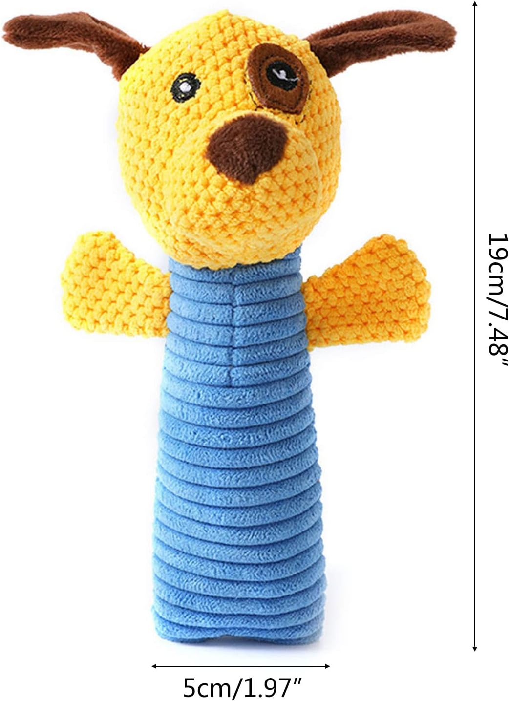 KFX-2143933 Durable Dog Squeaky Chew Toy - Soft Plush Stuffed Animal for Dental Care and Teeth Cleaning