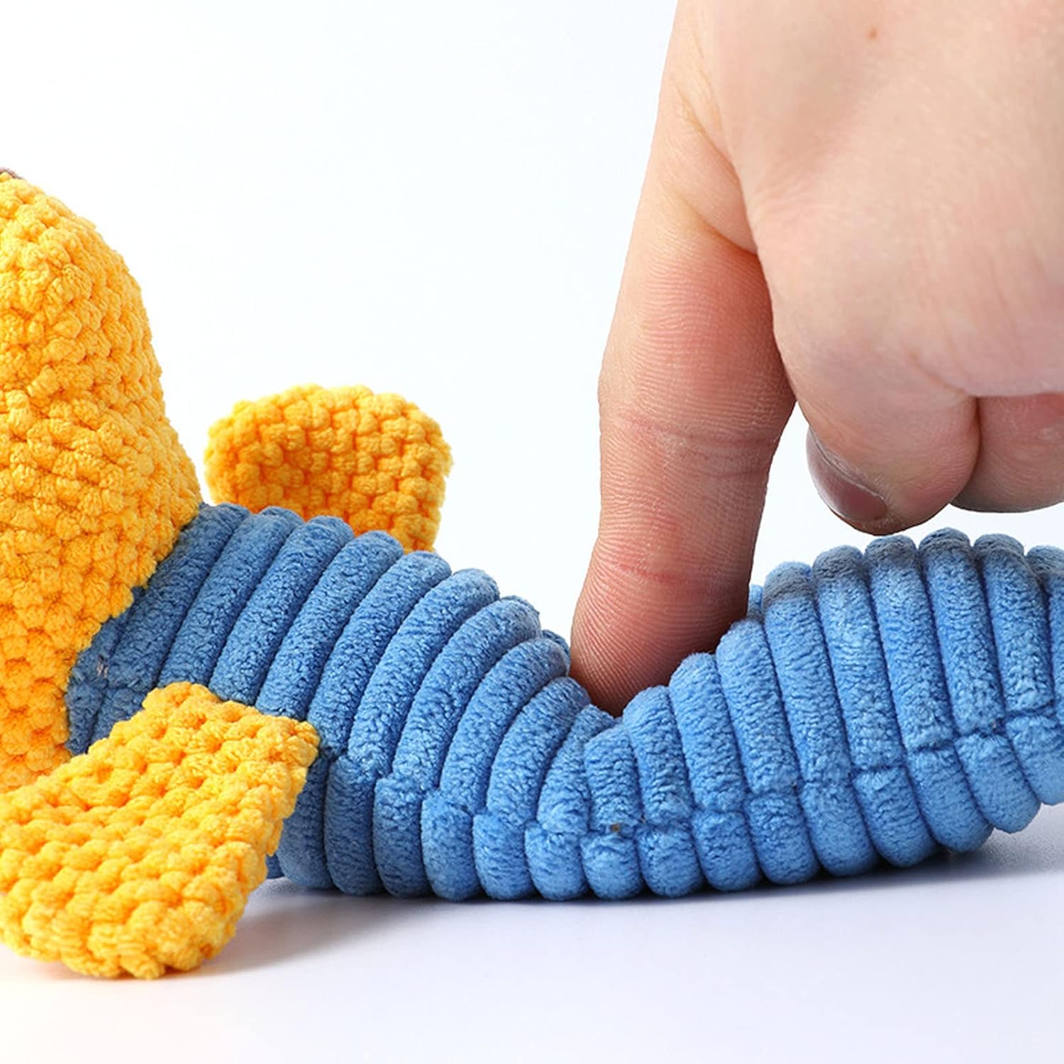 KFX-2143933 Durable Dog Squeaky Chew Toy - Soft Plush Stuffed Animal for Dental Care and Teeth Cleaning