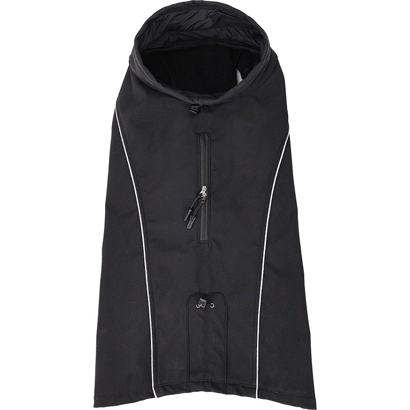 KFX-2146109 Outdoor Soft Shell Dog Jacket - Durable Polyester Fiber in Rock Brown, Blue, Black, Sizes XS-3XL