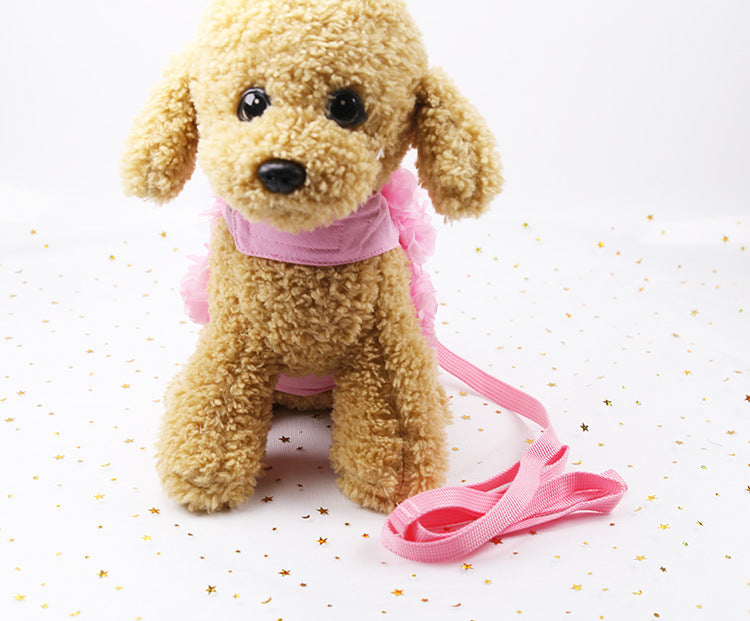 KFX-2146237 Three-Dimensional Pink Flower Dog Leash with Adjustable Length Options
