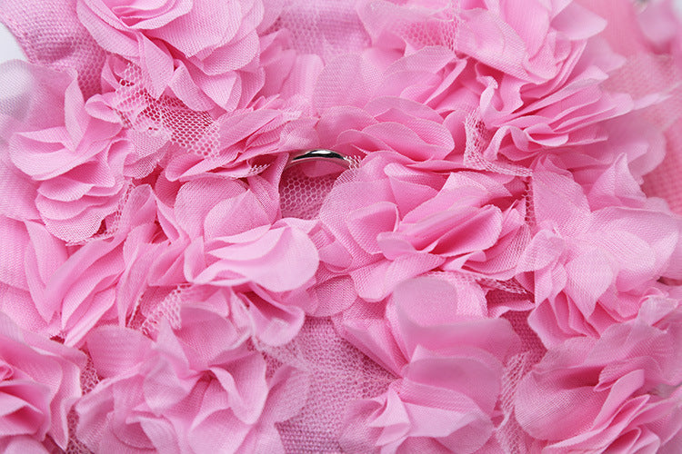 KFX-2146237 Three-Dimensional Pink Flower Dog Leash with Adjustable Length Options