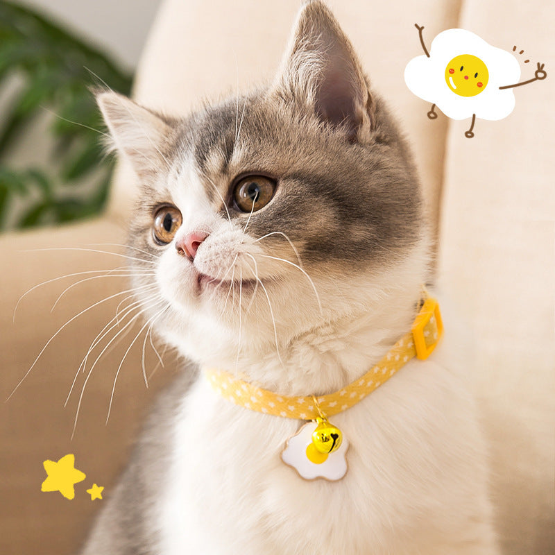 KFX-2149693 Adjustable Cat Collar with Bell and Bow Tie for Small Dogs and Pets, Ideal for Everyday Wear and Special Occasions