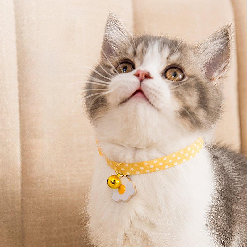 KFX-2149693 Adjustable Cat Collar with Bell and Bow Tie for Small Dogs and Pets, Ideal for Everyday Wear and Special Occasions