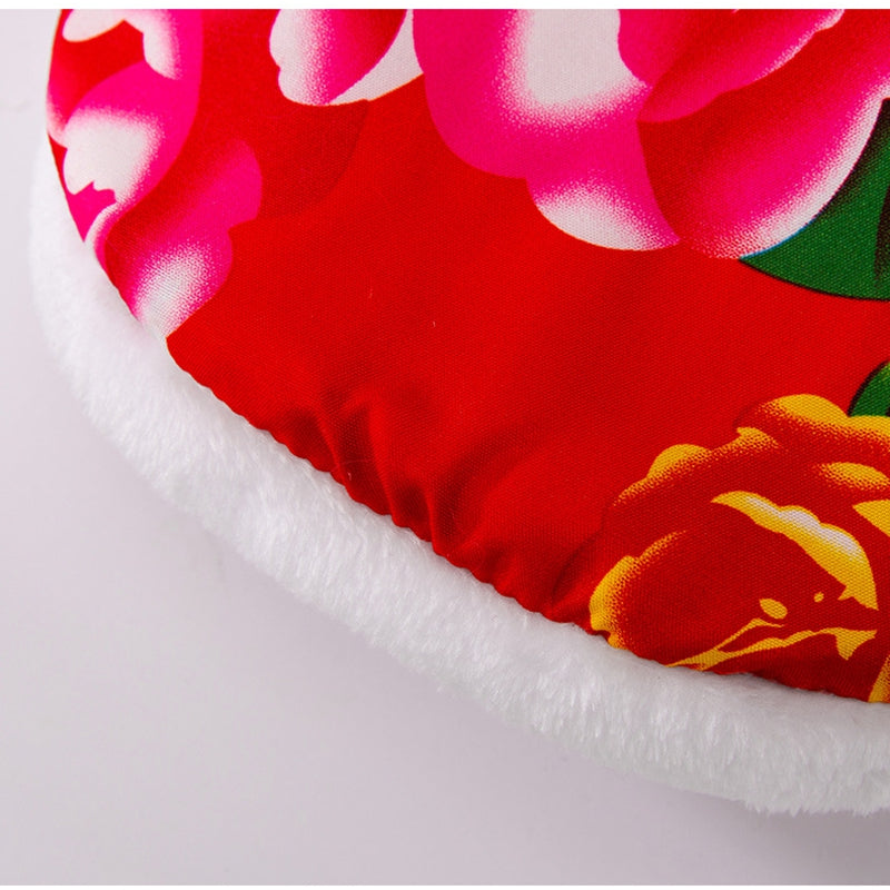 KFX-2150973 Floral Plush Lined Dog Vest with D-Ring for Cozy Winter Wear