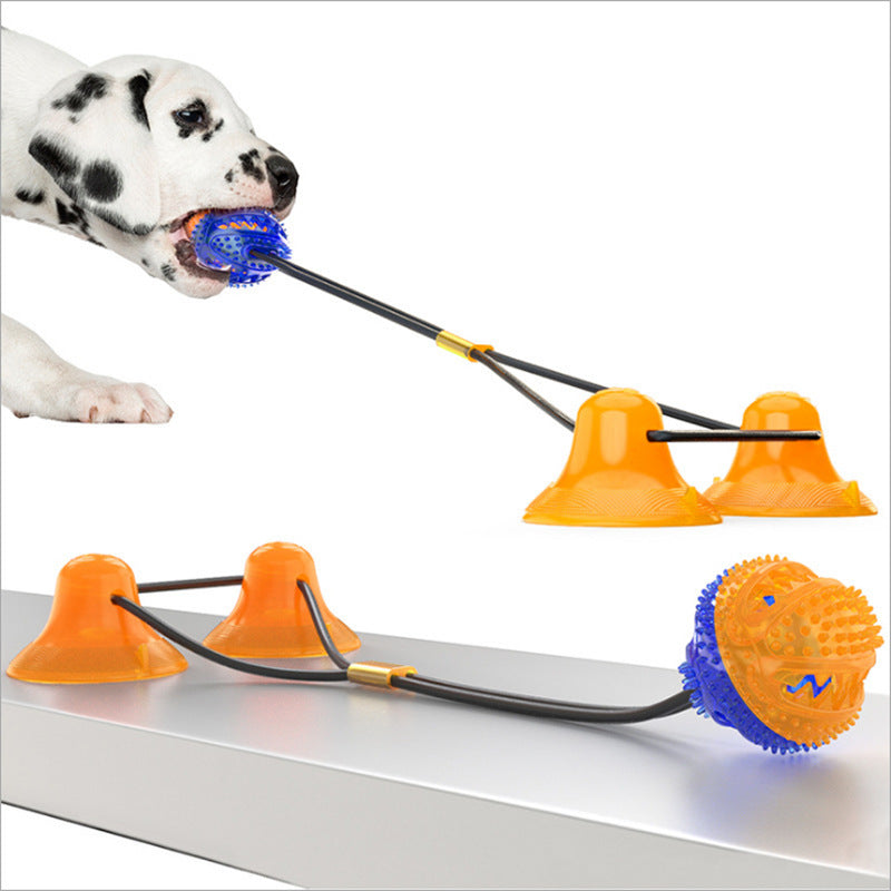 KFX-2153021 Multifunctional Dog Chew Toy with Suction Cups and Molar Features
