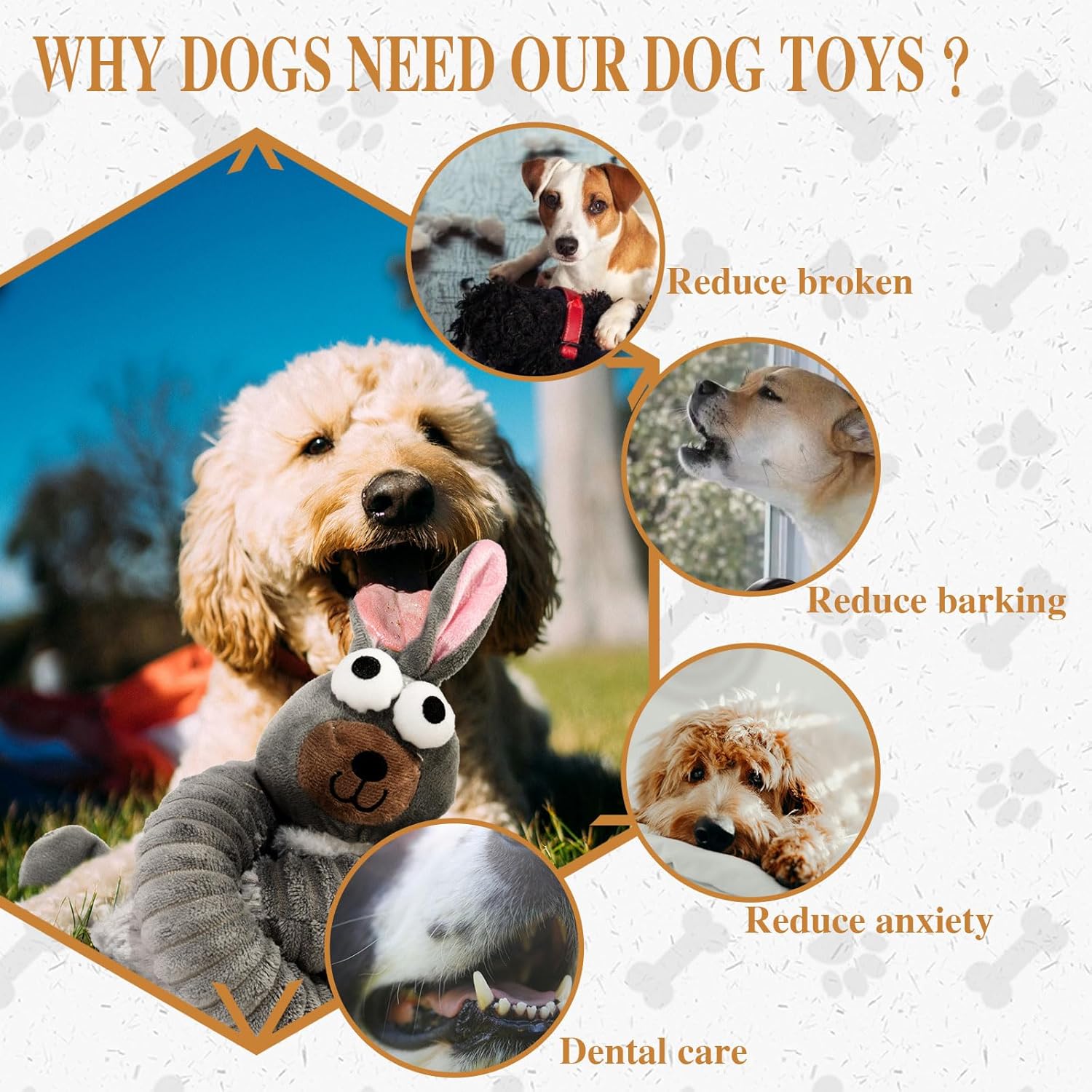 KFX-2153661 Plush Squeaky Crinkle Dog Toys for Puppies and Medium Dogs - Chew and Teething Playtime Activity