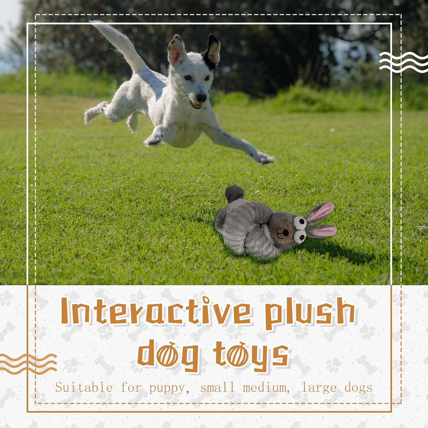 KFX-2153661 Plush Squeaky Crinkle Dog Toys for Puppies and Medium Dogs - Chew and Teething Playtime Activity