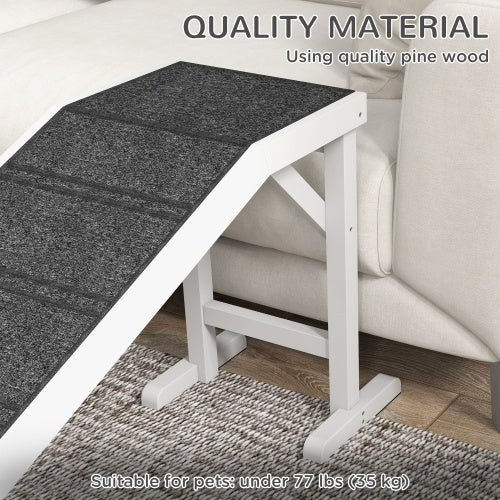 KFX-2155453 Pet Ramp with Non-Slip Carpet and Easy Access Platform for Dogs and Cats, 74" x 16" x 25"