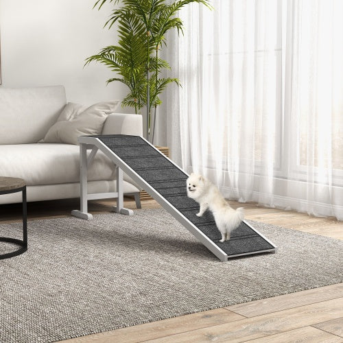 KFX-2155453 Pet Ramp with Non-Slip Carpet and Easy Access Platform for Dogs and Cats, 74" x 16" x 25"