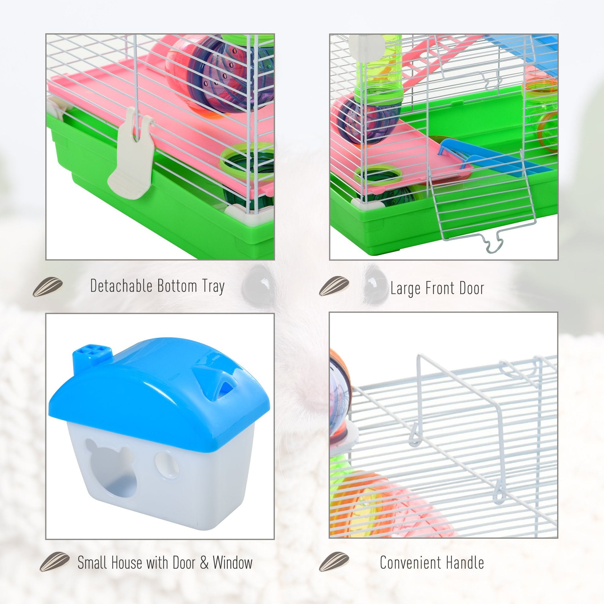 KFX-2155837 5-Tier Hamster Cage with Exercise Wheels, Tubes, and Accessories for Small Pets
