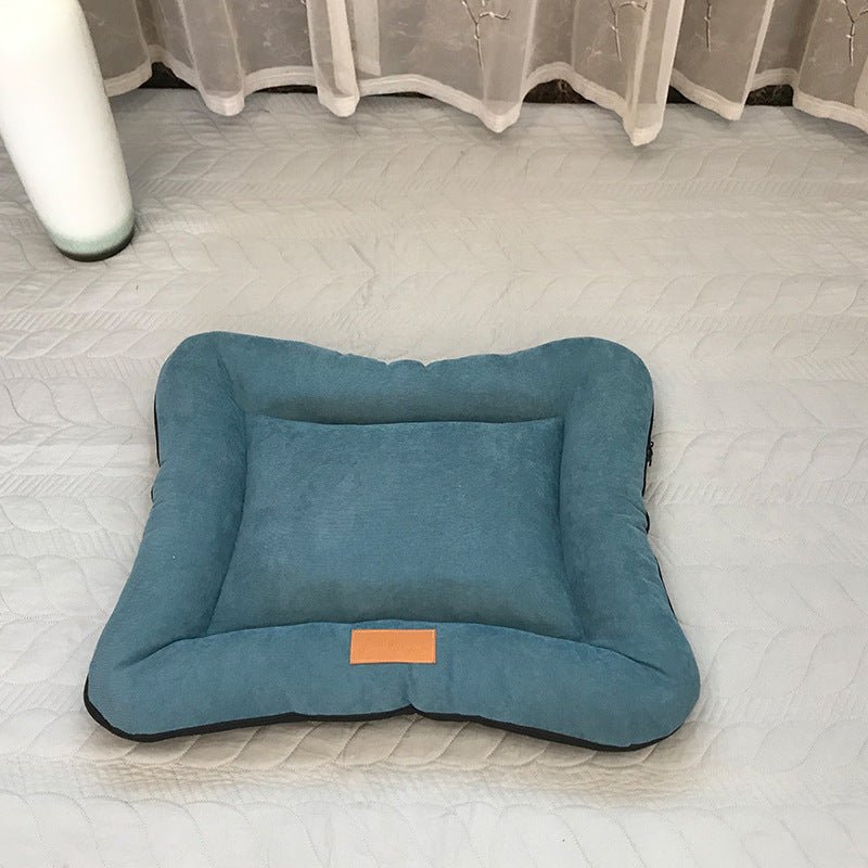 KFX-2156221 Removable and Washable Pet Nest Pad for Dogs in Khaki Brown, Moonlight Gray, and Retro Blue
