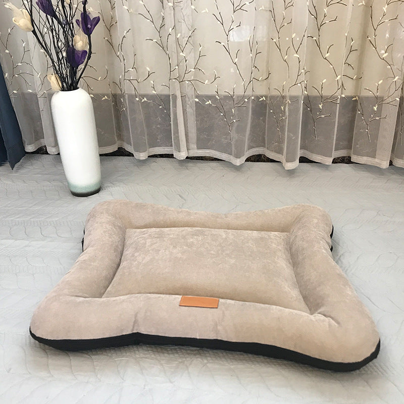 KFX-2156221 Removable and Washable Pet Nest Pad for Dogs in Khaki Brown, Moonlight Gray, and Retro Blue