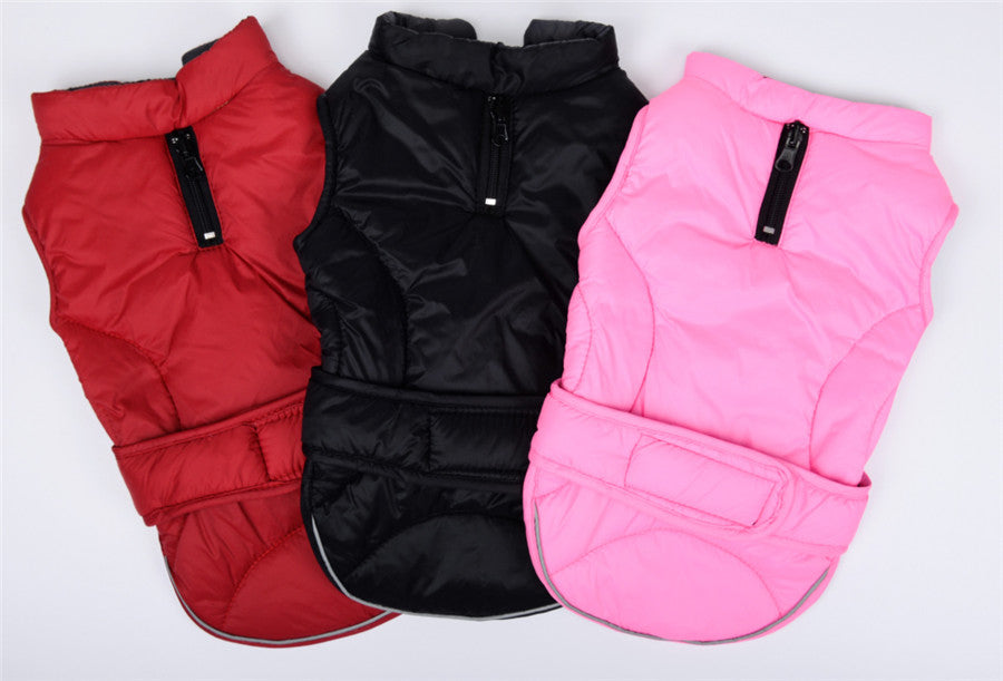 KFX-2156605 Waterproof Reflective Outdoor Dog Clothes in Polyester with Adjustable Sizes