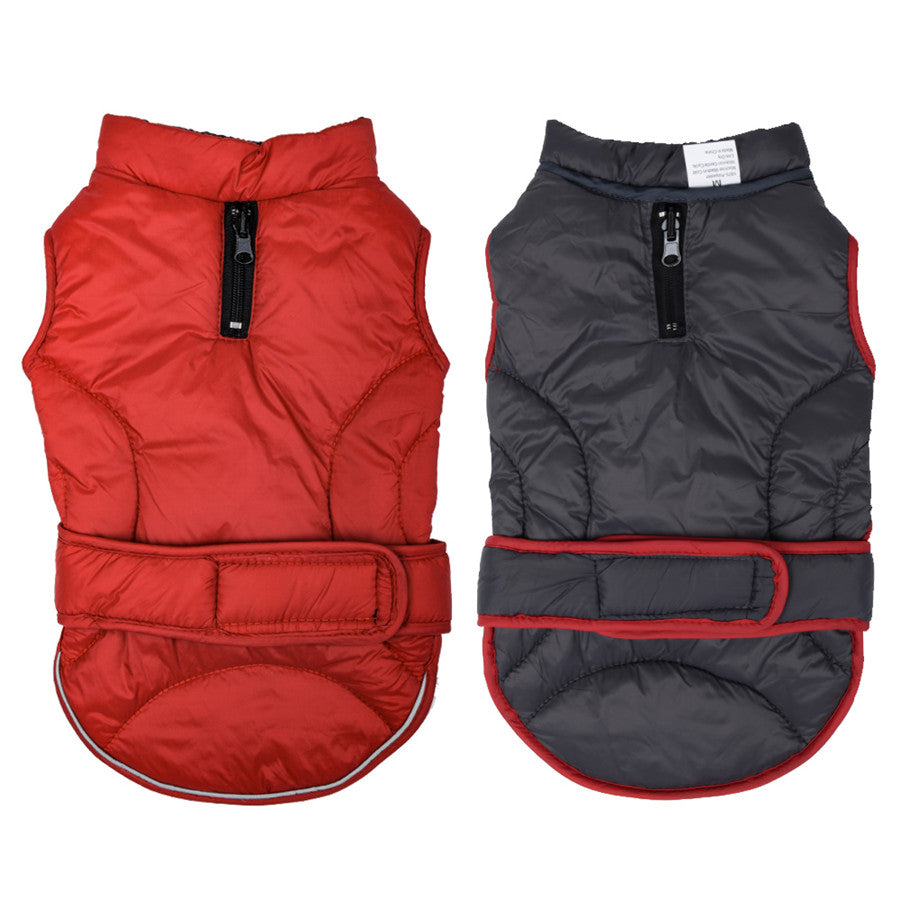 KFX-2156605 Waterproof Reflective Outdoor Dog Clothes in Polyester with Adjustable Sizes