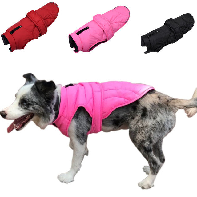 KFX-2156605 Waterproof Reflective Outdoor Dog Clothes in Polyester with Adjustable Sizes