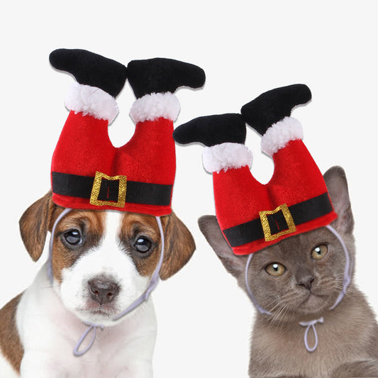 KFX-2156989 Christmas Costume Hat for Dogs and Cats - Cute Fleece Headband for Pet Holiday Parties