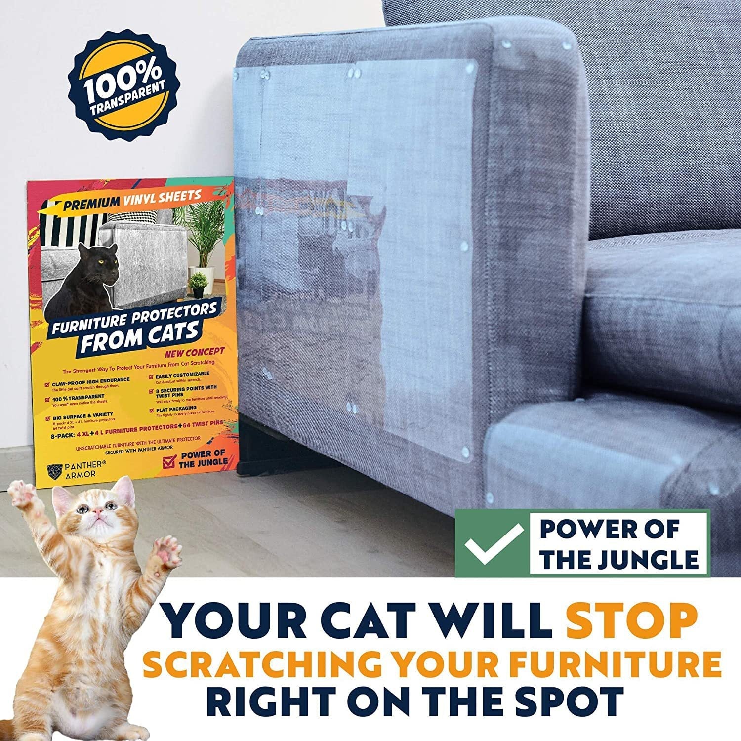 KFX-2158141 Transparent Single-Sided Anti-Scratching Tape for Cat Furniture Protection