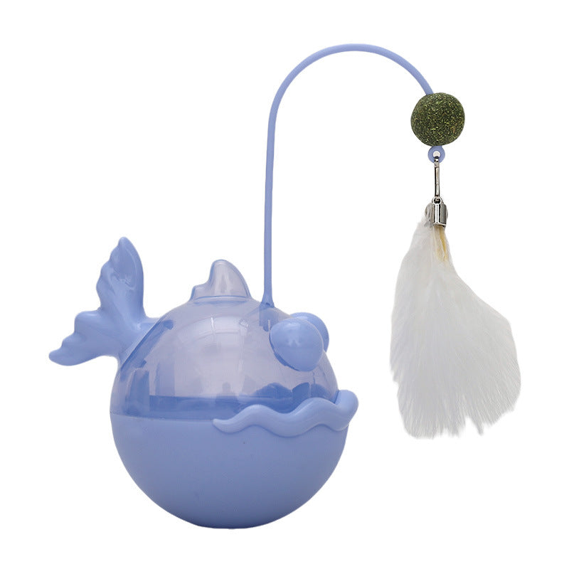 KFX-2159421 Interactive Cat Teaser Tumbler with Freeze-Dried Treats & Dropping Ball