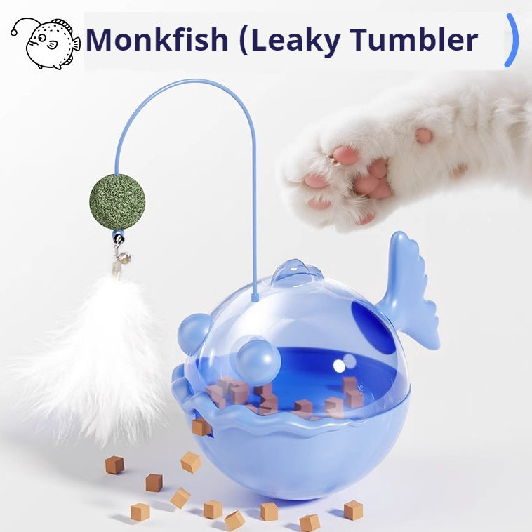 KFX-2159421 Interactive Cat Teaser Tumbler with Freeze-Dried Treats & Dropping Ball